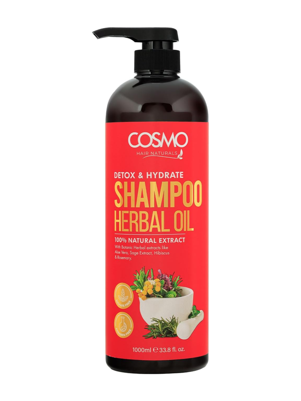 Cosmo Detox and Hydrate Herbal Oil Shampoo 1000ml